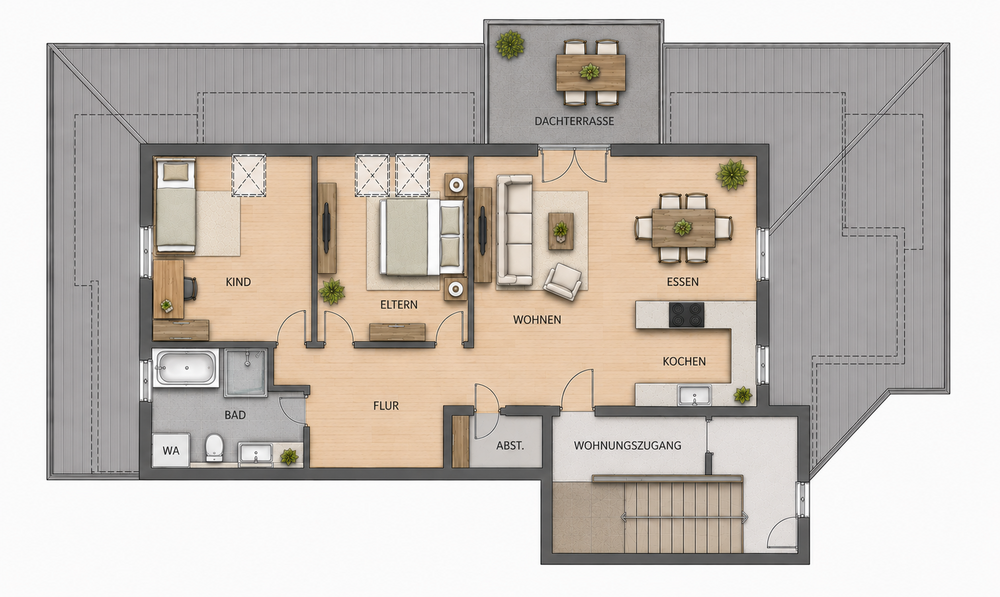 Grundriss Dachgeschosswohnung